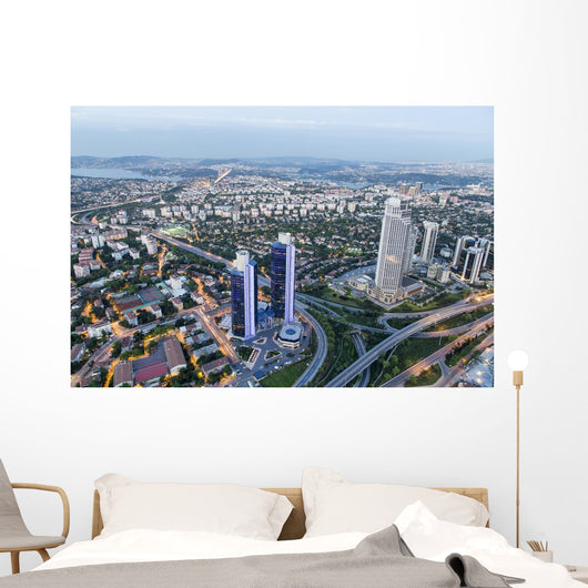 Financial District of Istanbul City Sight from Skyscraper Wall Mural