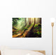 Beautiful scene misty old autumn forest Wall Mural