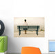 Woman sitting on bench Wall Mural