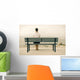 Woman sitting on bench Wall Mural