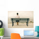 Woman sitting on bench Wall Mural