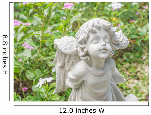 Fairy Statue Garden with Wall Decal
