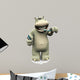 Cartoon Hippo Brushing His Wall Decal