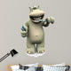 Cartoon Hippo Brushing His Wall Decal