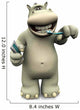 Cartoon Hippo Brushing His Wall Decal