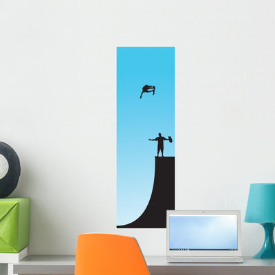 Skater Super Pipe Wall Decal shown on a wall