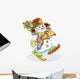 Cheerful Snowman With Christmas Tree Wall Decal