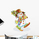 cheerful snowman with Christmas tree Wall Decal