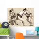 Sumo.An full sized hand drawn illustration in calligraphic style Wall Mural