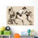 Sumo.An full sized hand drawn illustration in calligraphic style Wall Mural
