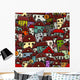 City Sketch Seamless Pattern Wall Decal