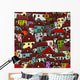 City Sketch Seamless Pattern Wall Decal