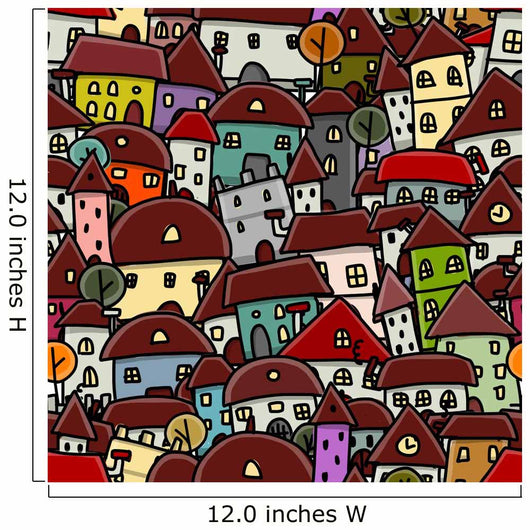 City Sketch Seamless Pattern Wall Decal