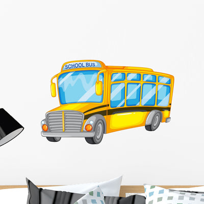 School Bus Wall Decal shown on a wall