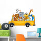 Animals on School Bus Wall Decal