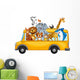 Animals on School Bus Wall Decal