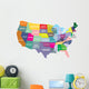 USA map with states Wall Decal