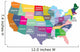 USA map with states Wall Decal