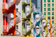 Colorful Spiral Stairs Singapore's Wall Decal