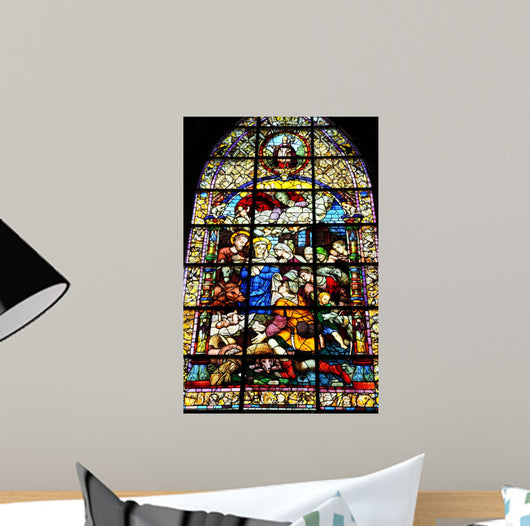 Stained Adoration Shepherds Cathedral Wall Decal