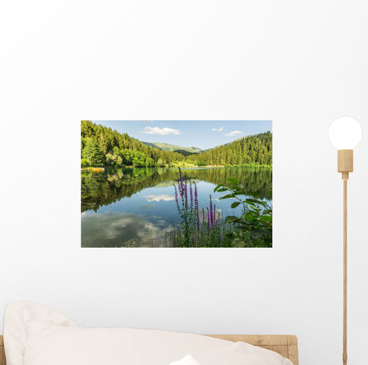 Black Lake Forest Wall Mural