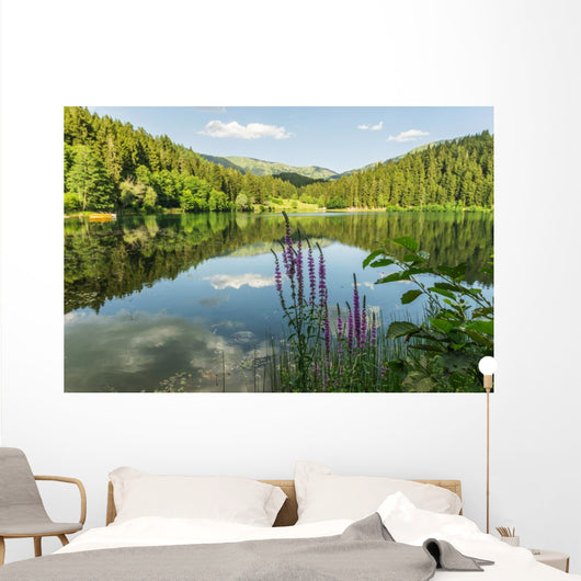 Black Lake Forest Wall Mural