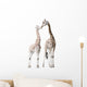 Two Nuzzling Giraffes Wall Decal