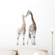 Two Nuzzling Giraffes Wall Decal