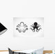 Vector image of an octopus on white background. Wall Decal