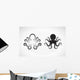 Vector image of an octopus on white background. Wall Decal