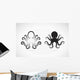Vector image of an octopus on white background. Wall Decal