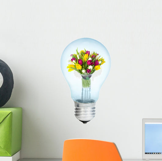 Electrobulb with Bunch Tulips Wall Decal
