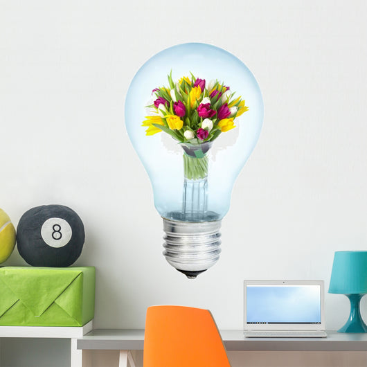 Electrobulb with Bunch Tulips Wall Decal