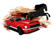 Mustang Car Horse Drawing Wall Decal
