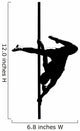 Pole dancing silhouette Wall Decal