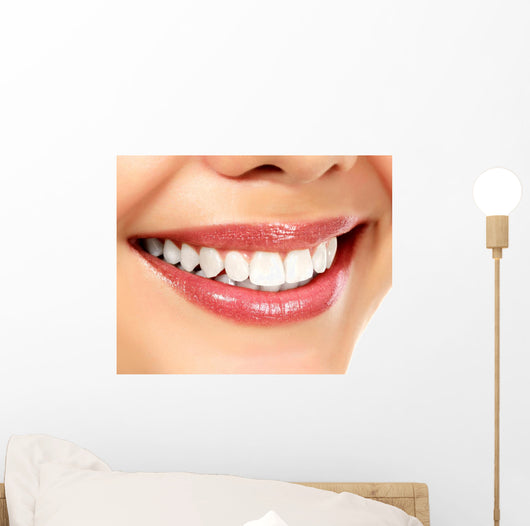 Young smiling woman, white background, copyspace Wall Decal