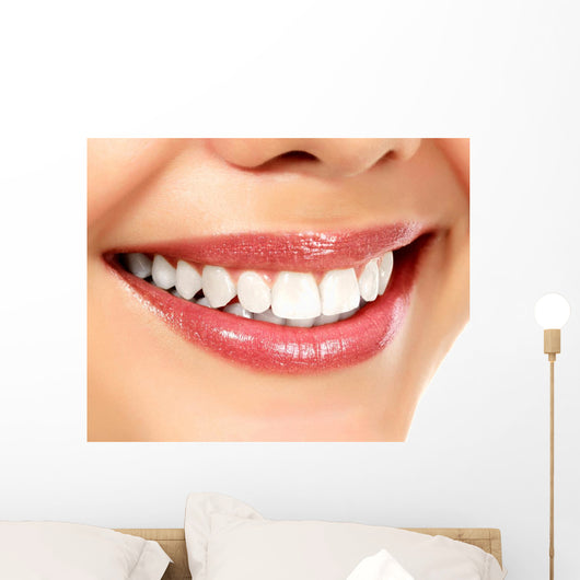 Young smiling woman, white background, copyspace Wall Decal