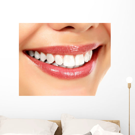 Young smiling woman, white background, copyspace Wall Decal