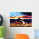 Wild Horses Run Illustration Wall Decal