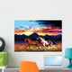 Wild Horses Run Illustration Wall Decal