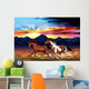 Wild Horses Run Illustration Wall Decal