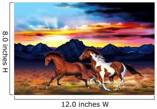 Wild Horses Run Illustration Wall Decal