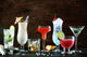 Selection Festive Christmas Drinks Wall Decal