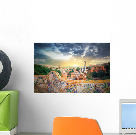 Park Guell in Barcelona, Spain Wall Mural