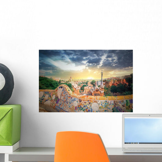Park Guell in Barcelona, Spain Wall Mural