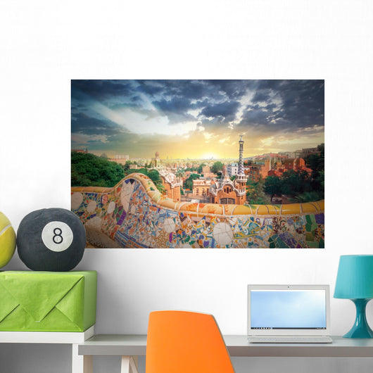 Park Guell in Barcelona, Spain Wall Mural