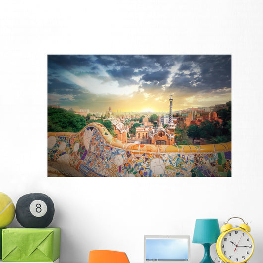 Park Guell in Barcelona, Spain Wall Mural