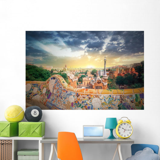 Park Guell in Barcelona, Spain Wall Mural