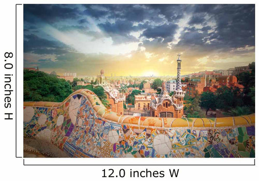 Park Guell in Barcelona, Spain Wall Mural