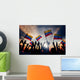 Silhouettes of People Holding Flag of Colombia Wall Mural